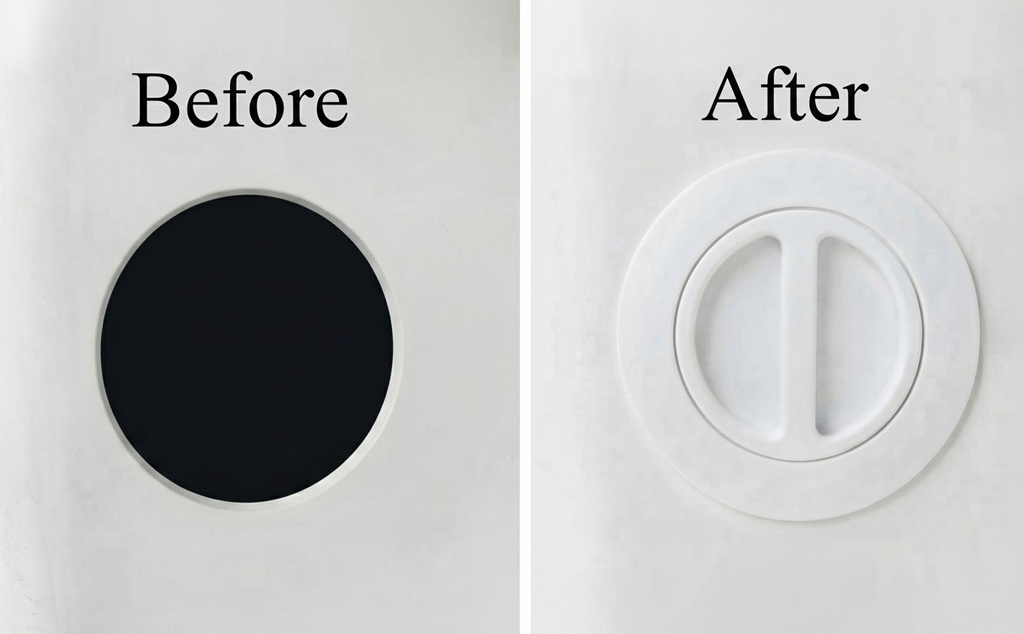 2.5” Boat Gunnel Rod Holder Trim Ring Grommet Replacement White PETG Marine Fastenerless