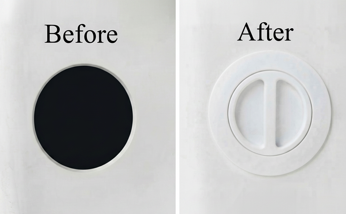 2.5” Boat Gunnel Rod Holder Trim Ring Grommet Replacement White PETG Marine Fastenerless