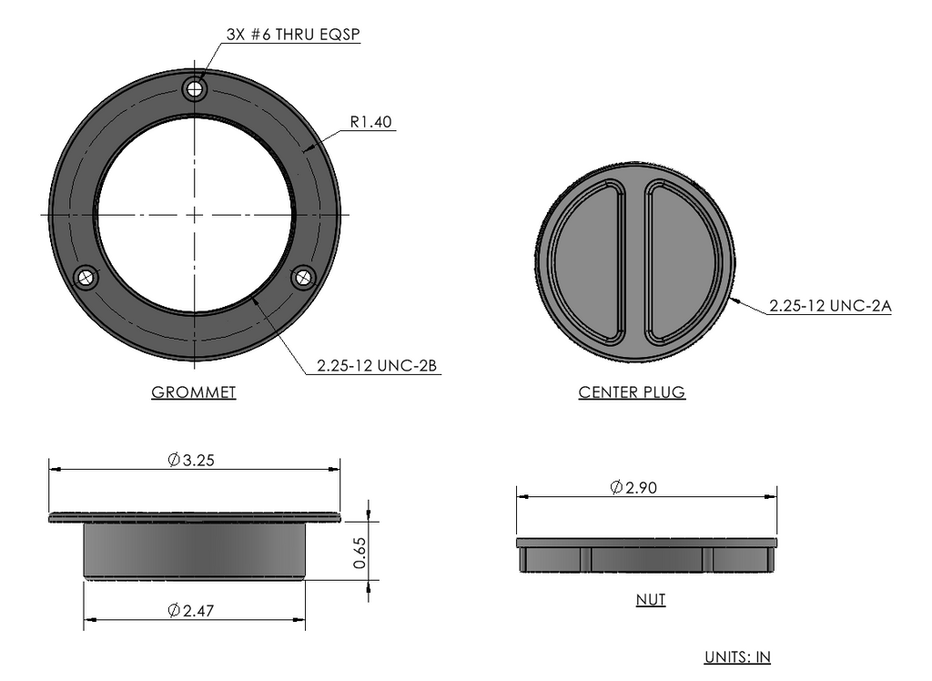 2.5” Boat Gunnel Rod Holder Trim Ring Grommet Replacement White PETG Marine