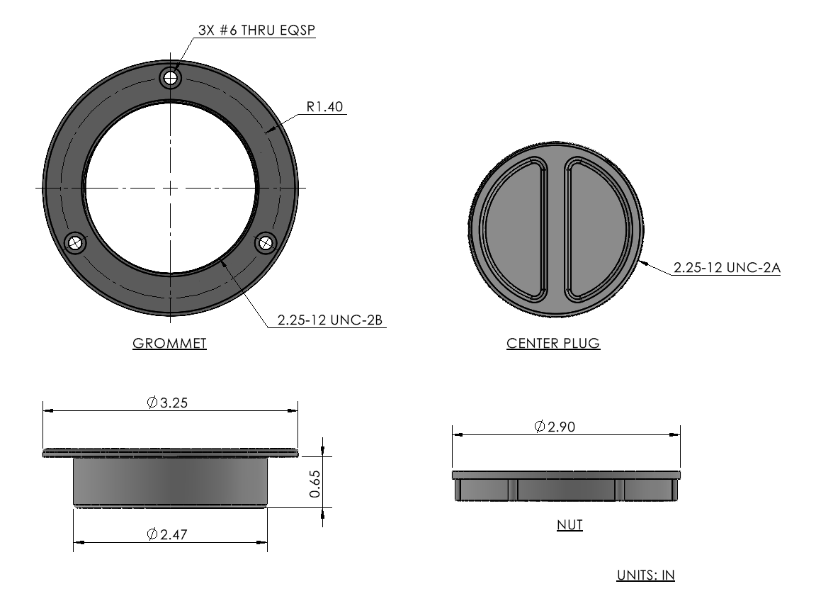 2.5” Boat Gunnel Rod Holder Trim Ring Grommet Replacement White PETG Marine