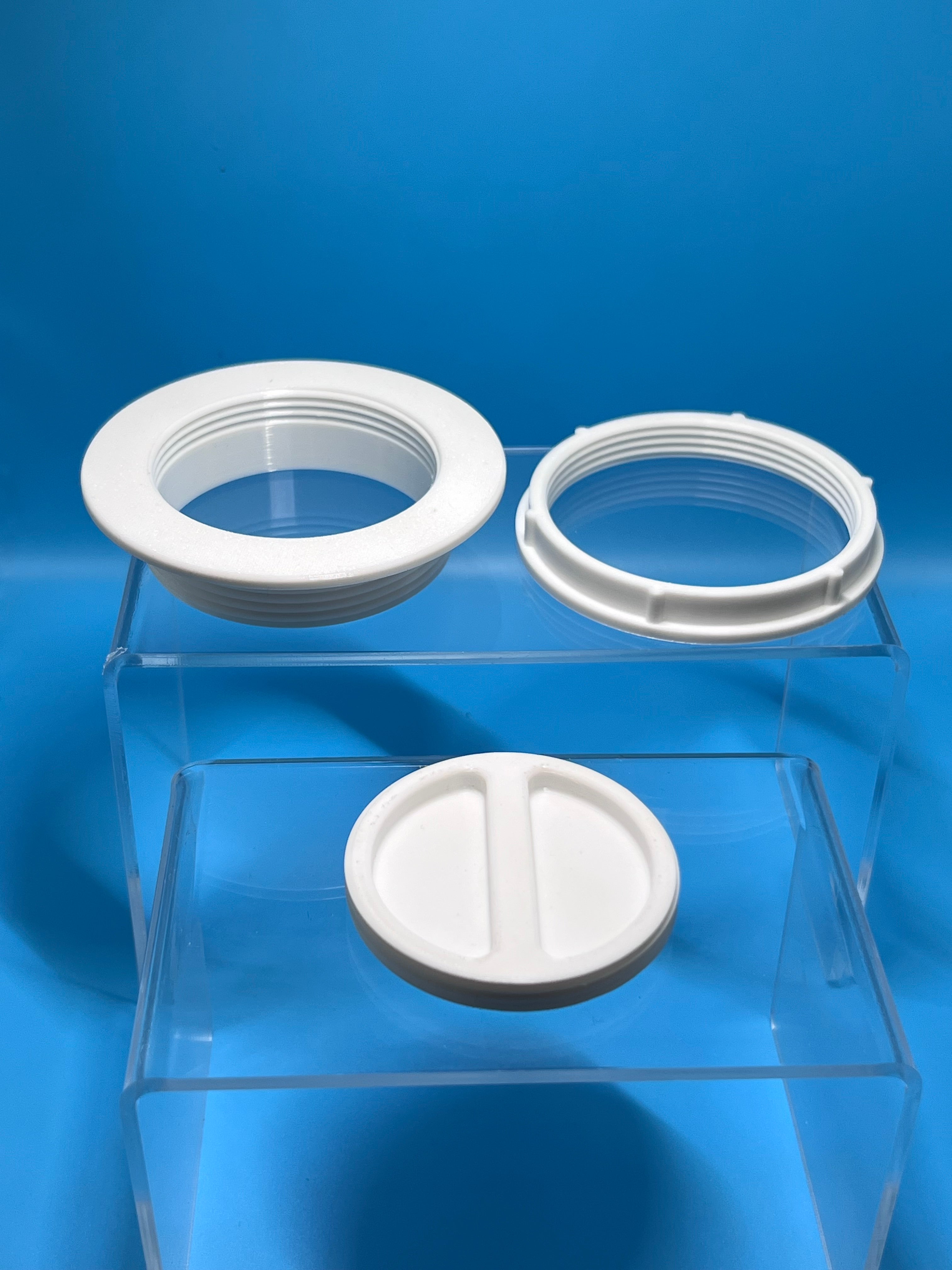 2.5” Boat Gunnel Rod Holder Trim Ring Grommet Replacement White PETG Marine Fastenerless